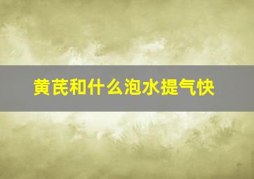 黄芪和什么泡水提气快