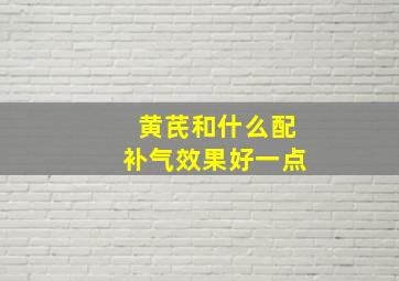 黄芪和什么配补气效果好一点