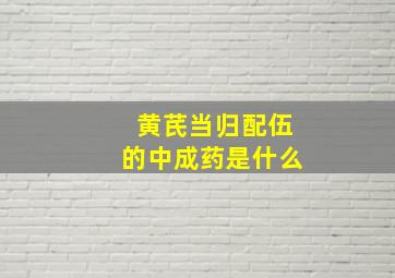 黄芪当归配伍的中成药是什么