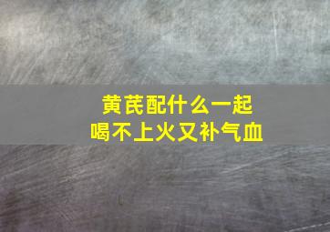 黄芪配什么一起喝不上火又补气血