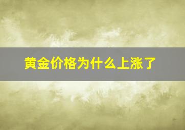 黄金价格为什么上涨了