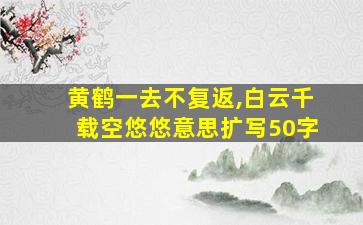 黄鹤一去不复返,白云千载空悠悠意思扩写50字