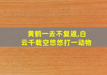 黄鹤一去不复返,白云千载空悠悠打一动物