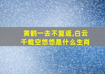 黄鹤一去不复返,白云千载空悠悠是什么生肖