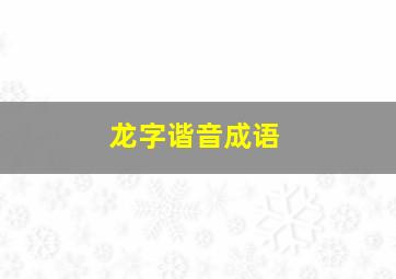 龙字谐音成语