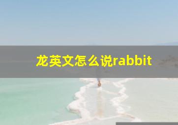 龙英文怎么说rabbit